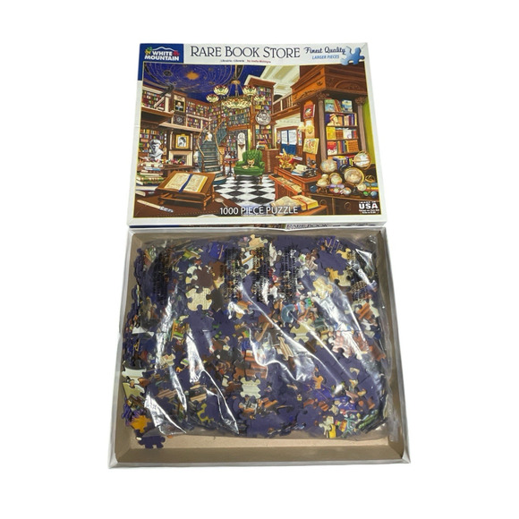 White Mountain Rare Book Store 1000 Pieces Jigsaw Puzzle 2020 Miss 1 pc #1526A - Picture 2 of 8